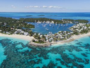 Aerial view of Abaco island, Bahamas